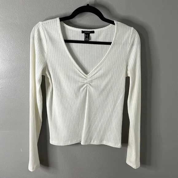 Forever 21 Tops Forever Long Sleeve Cinched V Neck Poshmark